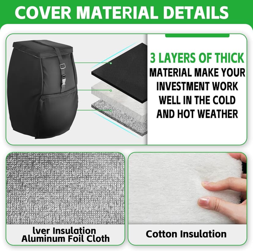 Hot Tub Spa Heater Pump Cover Black - Weatherproof Water Pump Cover for Winter Freeze Protection - Compatible with Heating Pumps with 3 Connectors(Cover Only)