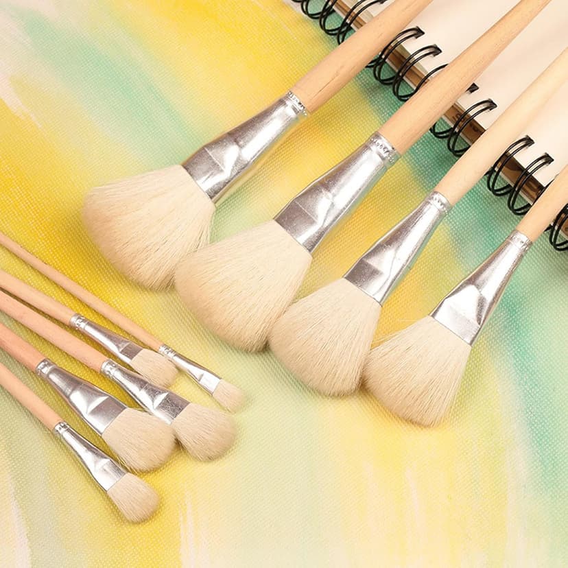 11 Psc Wool Pottery Glaze Brushes, Precision Detailing for Painting, Soft Durable Wool Bristles, Easy to Clean Hake Brushes, Versatile Sizes Ceramic Tools