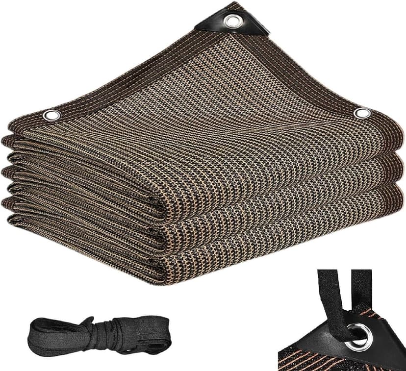 Shade Sail Sun Shade Cloth 9'9"x9'9" Rectangle Outdoor Canopy Outside Sunshade Awning Cover Privacy Screen Net UV Block for Patio Pergola Gazebo Porch Backyard Lawn Garden Outdoor Activities