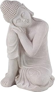 Deco 79 Magnesium Oxide Buddha Decorative Garden Sculpture Indoor Outdoor Meditating Garden Statue, Outdoor Sculpture 13" x 13" x 20", Gray
