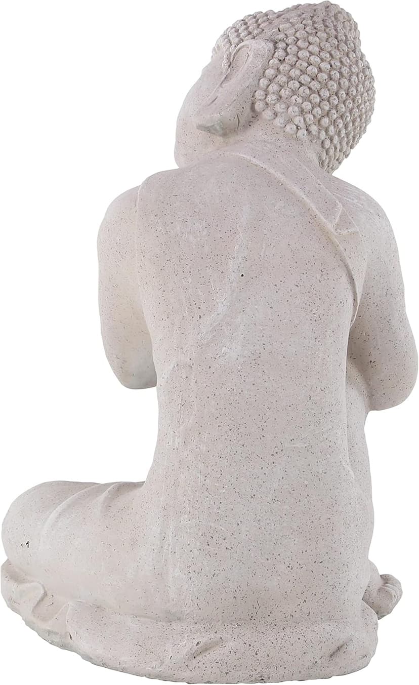 Deco 79 Magnesium Oxide Buddha Decorative Garden Sculpture Indoor Outdoor Meditating Garden Statue, Outdoor Sculpture 13" x 13" x 20", Gray