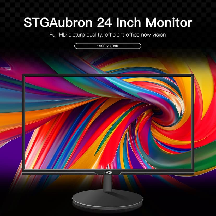 STGAubron Gaming PC Bundle with 24Inch FHD LED Monitor-Intel core I7 up to 3.9G, RX 580 8G, 16G, 512G SSD, RGB Mouse Pad, RGB Sound Bar, Windows 10 Home