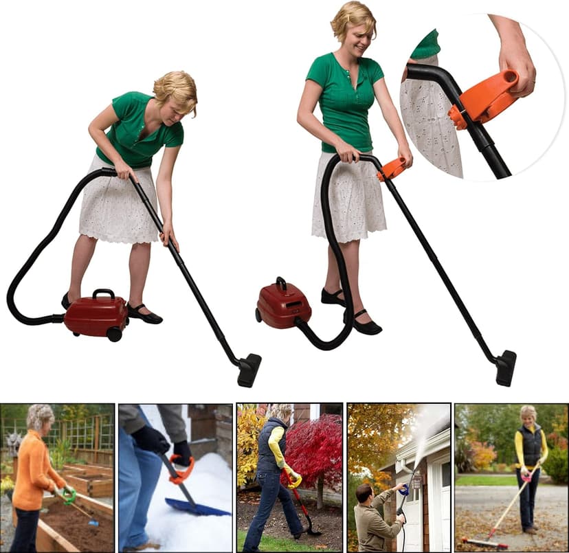 Back-Saving Tool Handle Labor-Saving Ergonomic Shovel or Rake Handle Attachment Yellow