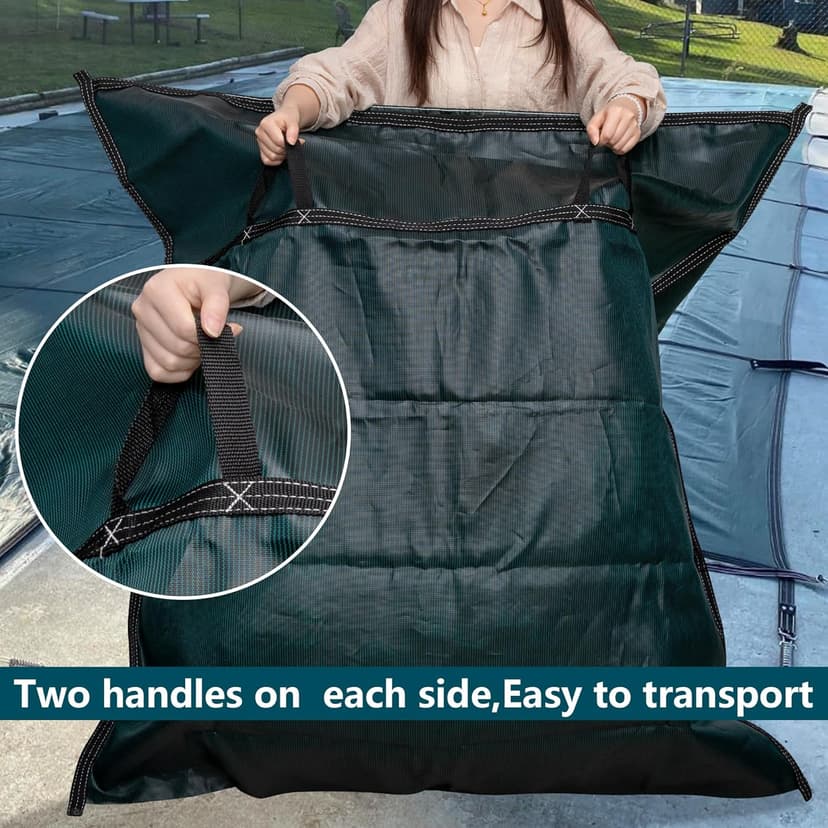 Adnee Pool Safety Cover Stowaway Bag with 4 Carry Handles,48x57 Inch Waterproof Pool Cover Storage Bag, Pool Cover Stowaway Bags for Pool Covers Packing