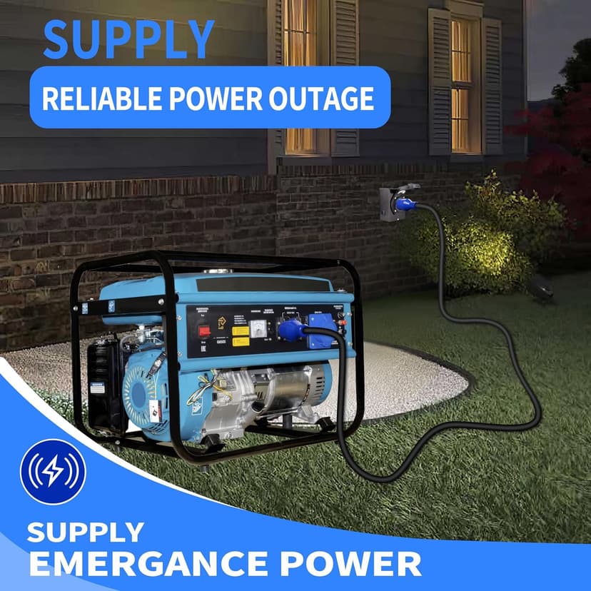 4 Prong 30 Amp 10 Foot Generator Extension Cord, NEMA L14-30P/L14-30R, 125/250V Up to 7500W 10 Gauge SJTW Generator Cord, ETL Listed