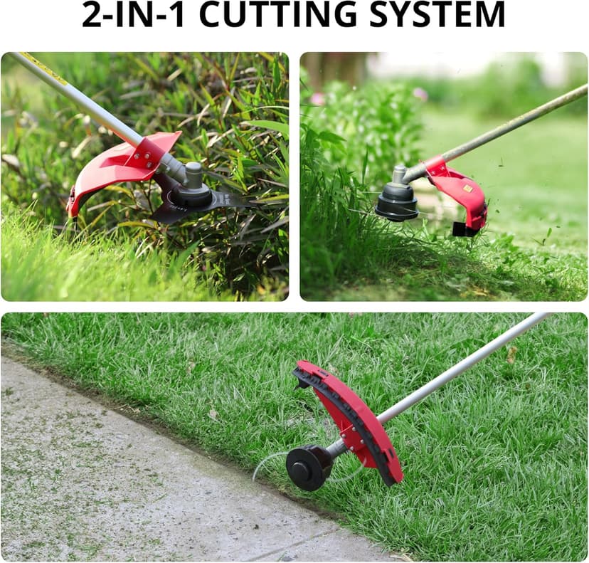 2-in-1 Gas Brush Cutter & String Trimmer, 26cc Engine, 10-inch Blade, 16-inch AM4532