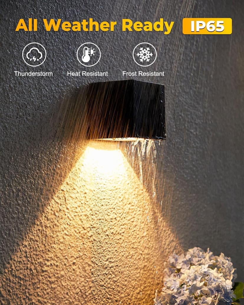 LUHLEE Solar Wall Lights - Modern Outdoor Square Solar Sconce Lights, IP65 Waterproof, Perfect for House Wall, Porch, Garden, Yard, Patio, Fence Decor