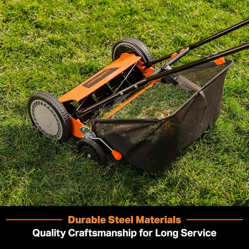 LawnMaster LMRM1801 Push Reel Lawn Mower 18-Inch 5-Blade