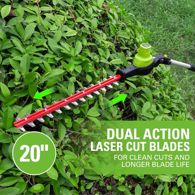 Greenworks 40V 10" Brushless Pole Saw + Pole Hedge Combo, 2.5Ah Battery and Charger Included
