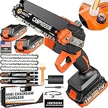 Mini Chainsaw Cordless 6 Inch - 2x2000mAh Mini Chain Saw Battery Powered - Self Oiling Handheld Electric Chainsaw - Small Hand Saw for Wood Cutting, Tree Clearance and Pruning