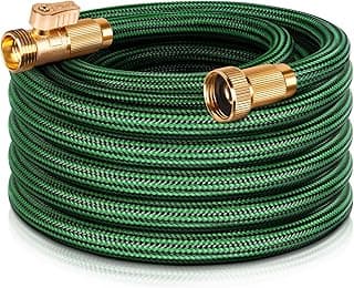 NON-EXPANDABLE Garden Hose 25 ft, Heavy Duty Flexible Water Hose, Kink Resistant Lightweight Hybrid Hose with Durable Fabric Skin, Leakproof Hose Male to Female Fittings