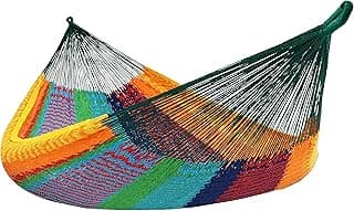 Sunnydaze Handwoven XXL Thick Cord Mayan Double Hammock for Outside - 625-Pound Capacity Heavy-Duty Outdoor Hammock - Multicolor