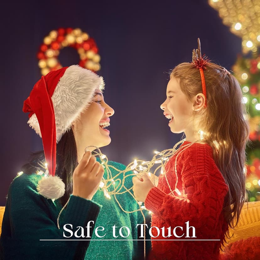 100 LED Christmas Lights Indoor Outdoor,Warm White Christmas Tree Lights Clear Wire, 39 Ft Twinkle Fairy String Lights Plug in for Christmas Tree Bedroom Decorations