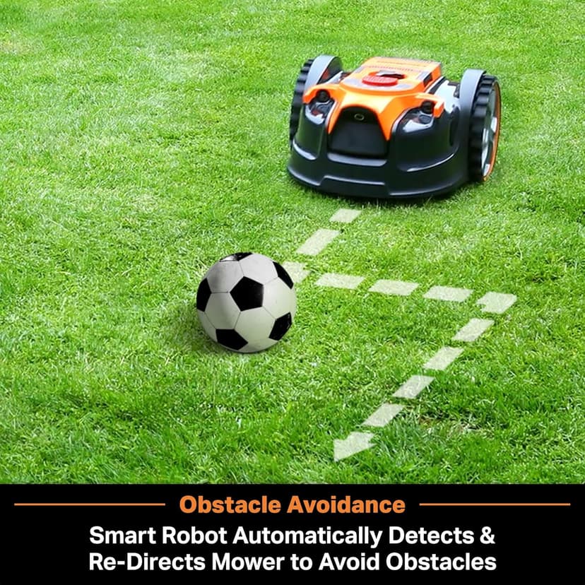 LawnMaster OcuMow™ Robot Lawn Mower with Cordless 24V MAX 10” Grass Trimmer Combo Kit Perimeter Wire Free for Small Yards 2000-4000 Square Feet Optical Navigation Automatic Obstacle Avoidance Spot Cut