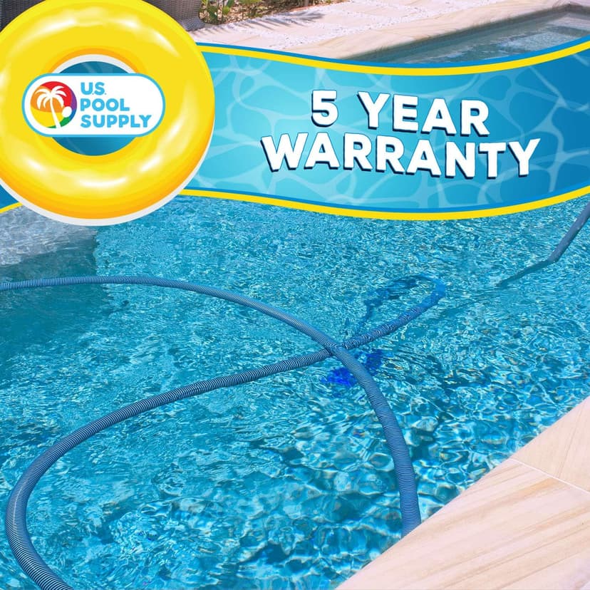 U.S. Pool Supply Pool Vacuum Hose - 1-1/2" x 40' Professional Heavy Duty Pool Hose for Inground, Spiral Wound with Kink-Free Swivel Cuff - Connect to Vacuum Heads, Skimmer, Cleaner, Filter Pump Inlet