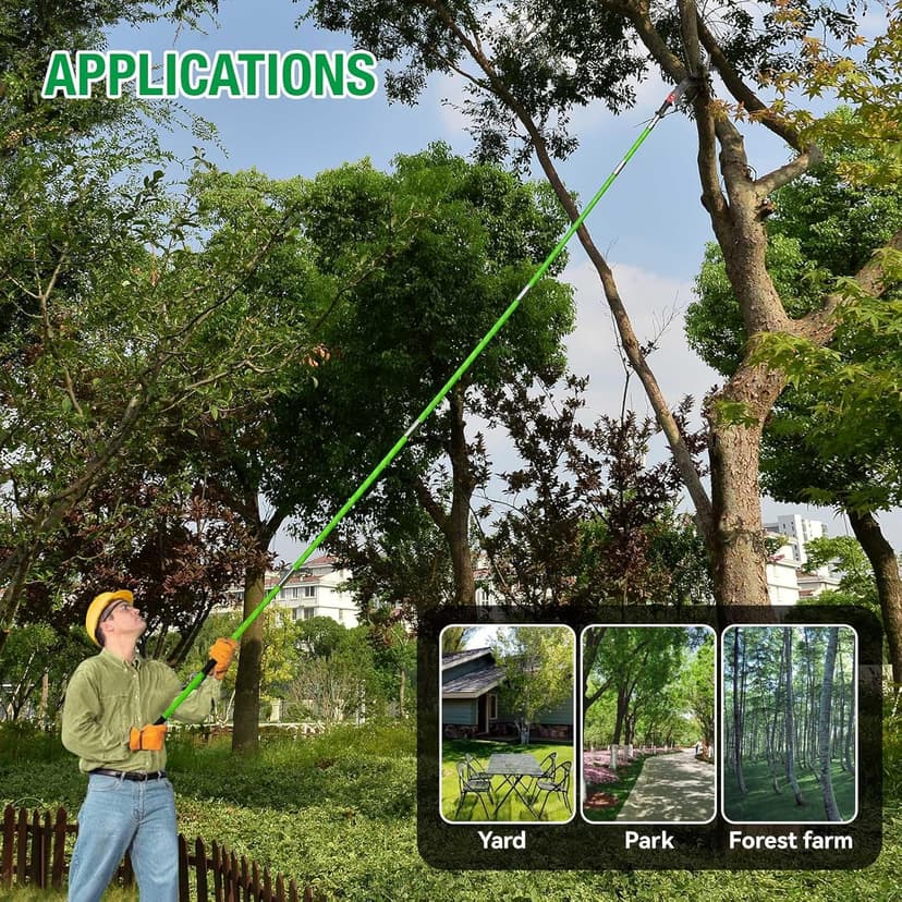 Scalebeard 26FT Pole Saws for Tree Trimming, Lightweight & Sturdy Tree Pruner with Thickened Saw Blade and Scissors for High Branches Trimming, Extendable Tree Trimmer for Pruning Palms and Shrubs
