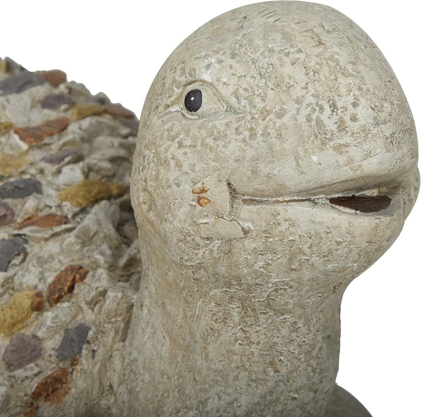 Deco 79 Polystone Turtle Decorative Garden Sculpture Indoor Outdoor Garden Statue with Stone Mosaic Design, Outdoor Sculpture 14" x 11" x 10", White