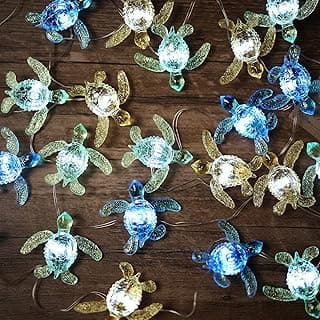 JASHIKA- Sea Turtle Decorative Lights- Ocean Themed String Lights -10ft 30 LEDs-USB Plug-in -Battery Pack - Remote Control -Baby Shower- Bathroom- Christmas -Beach-Party Decor