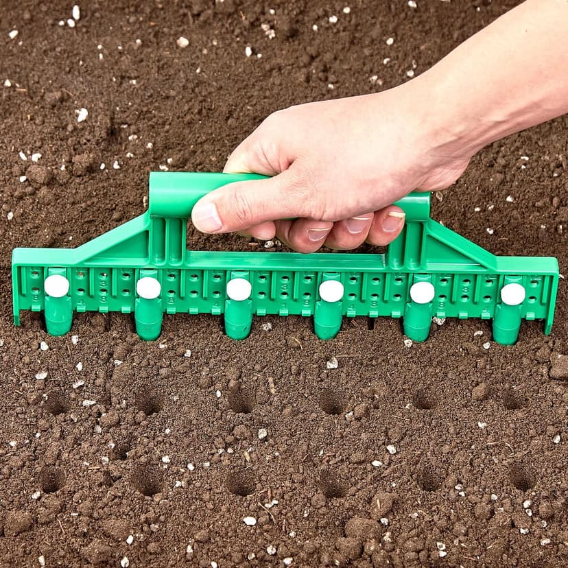 Seed Dibber, Multifunctional Seed Spacer Tool, Seed-in Soil Digger Garden Spacer aid for Planting Seeds Laying Out ideally Spaced Rows (Green)
