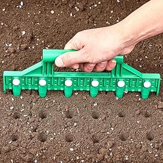 Seed Dibber, Multifunctional Seed Spacer Tool, Seed-in Soil Digger Garden Spacer aid for Planting Seeds Laying Out ideally Spaced Rows (Green)