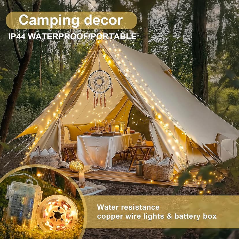 JMEXSUSS 2 Pack Fairy Lights Battery Operated with Remote, Total 400 LED 132ft Battery Powered String Lights, Twinkle Fairy Lights for Bedroom Indoor Outdoor Patio Tree Valentine Decor, Warm White