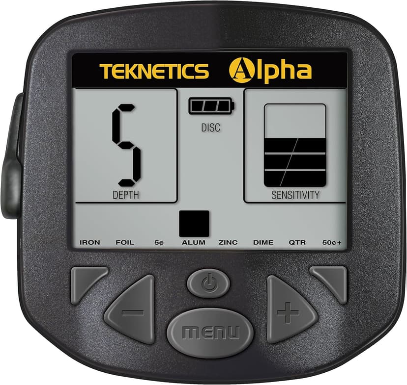 Teknetics Alpha 2000 Metal Detector for Beginners with Lightweight Design, Adjustable Sensitivity, Waterproof 8-Inch Searchcoil, Ideal for Coin and Relic Hunting