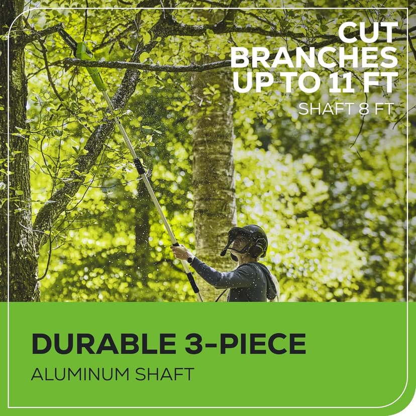 Greenworks 40V 8-Inch Cordless Polesaw, 2.0Ah Battery and Charger Included PS40B210