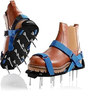 Lawn Aerator with Velcro Fastener - for Lawn Aeration or as Screed Shoes - Lawn Aerator Shoes as Perfect Aerator Lawn Tool - incl. Two Nail Lengths - Lawn dethatcher - epoxy Shoes