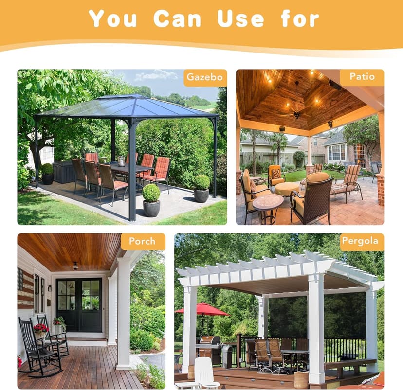 HolidayIdeas Outdoor Curtains for Patio Waterproof, 4 Panels - 54 x 84 Inch - Privacy Protection & Light Filtering Curtains Cream Grommet Outside Curtains for Porch, Gazebo, Pergola, Backyard