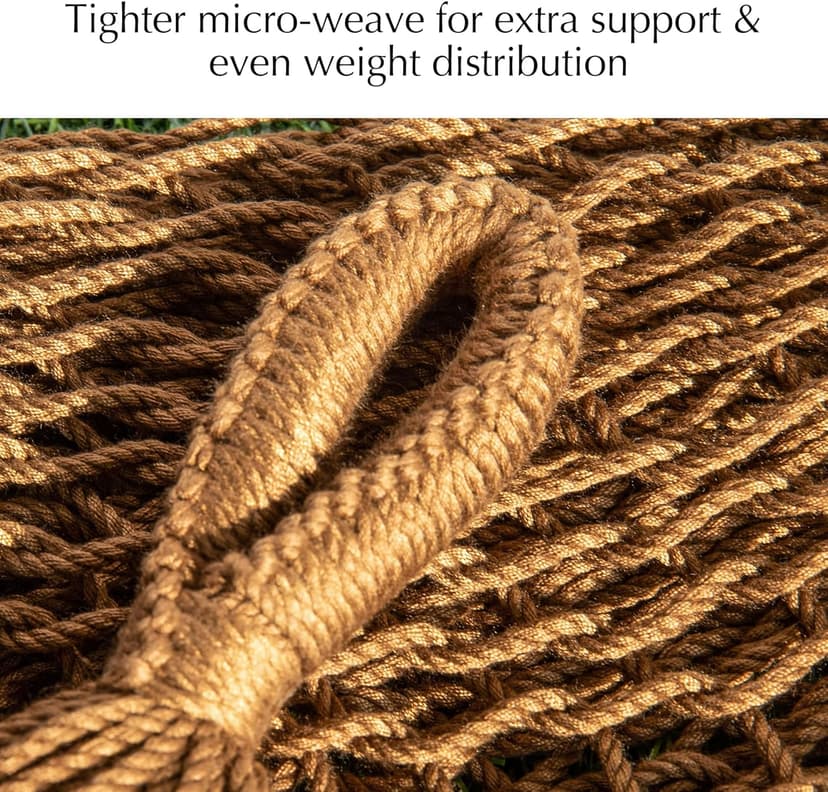 PNAEUT Mayan Hammock, Handwoven XL Thick Soft Rope Hammocks for Outdoor Indoor, Max 600 lbs Capacity, Tree Straps & Carabiners Included (Desert)