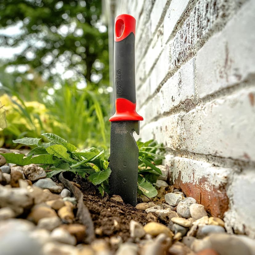 Radius Garden 22011 Root Slayer Shovel, Red & 16211 Root Slayer Soil Knife, Red