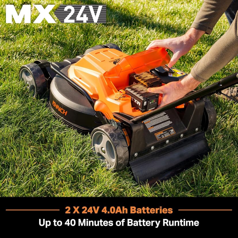 LawnMaster CLMF4819X 48V MAX* 19-inch Brushless Cordless Mower with 2X24V MAX* 4.0Ah Battery and a Dual Charger 6 Cutting Position