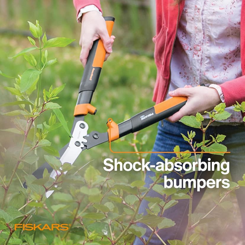 Fiskars 23-Inch Power-Lever Hedge Shears, Self-Sharpening Precision-Ground Steel Blades, For Trimming/Shaping Hedges and Shrubs in Your Garden, Lawn and Yard Tools, Black/Orange
