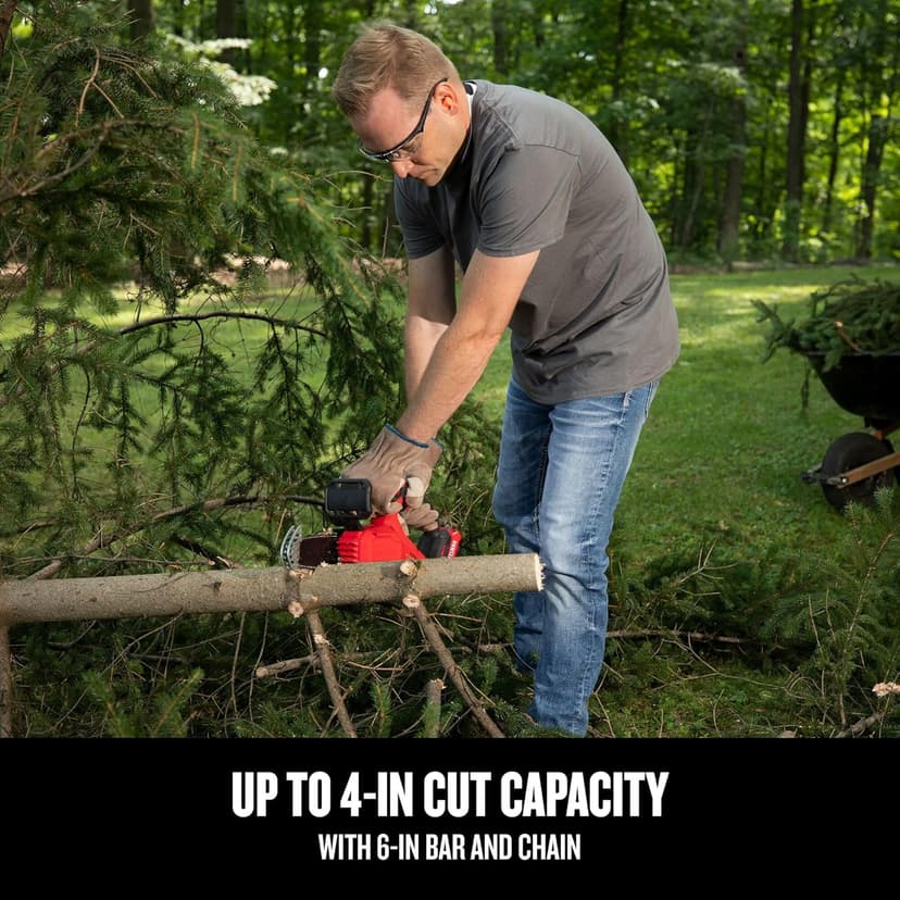 CRAFTSMAN V20 Cordless Pruning Saw, 6" Chain, Small Chainsaw with Battery and Charger Included (CMCCS320D1)