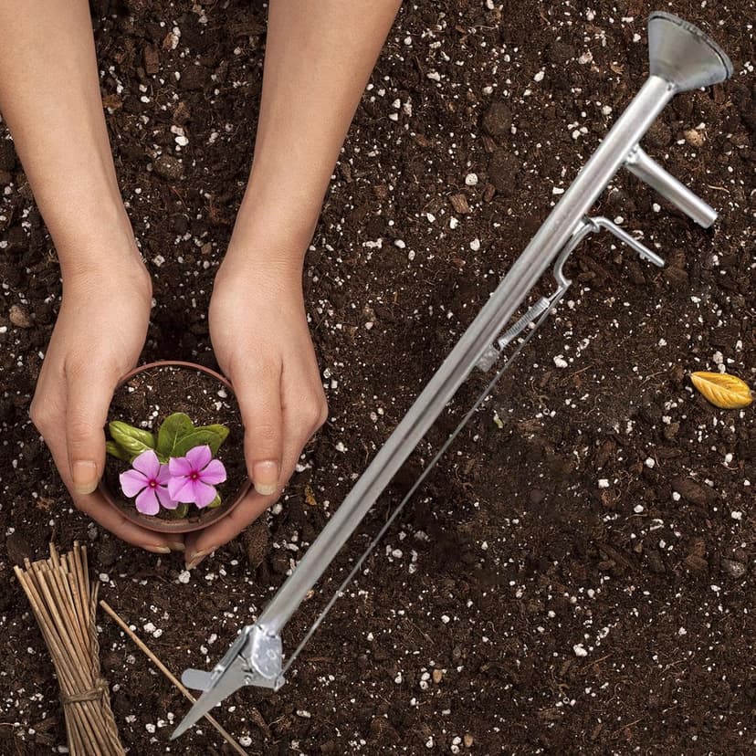 Sowing Seed Sower Dispenser, Transplanting Tool, Handheld, Multipurpose Seed Dibber Bulb Planter for Spinach Lawn Vegetable