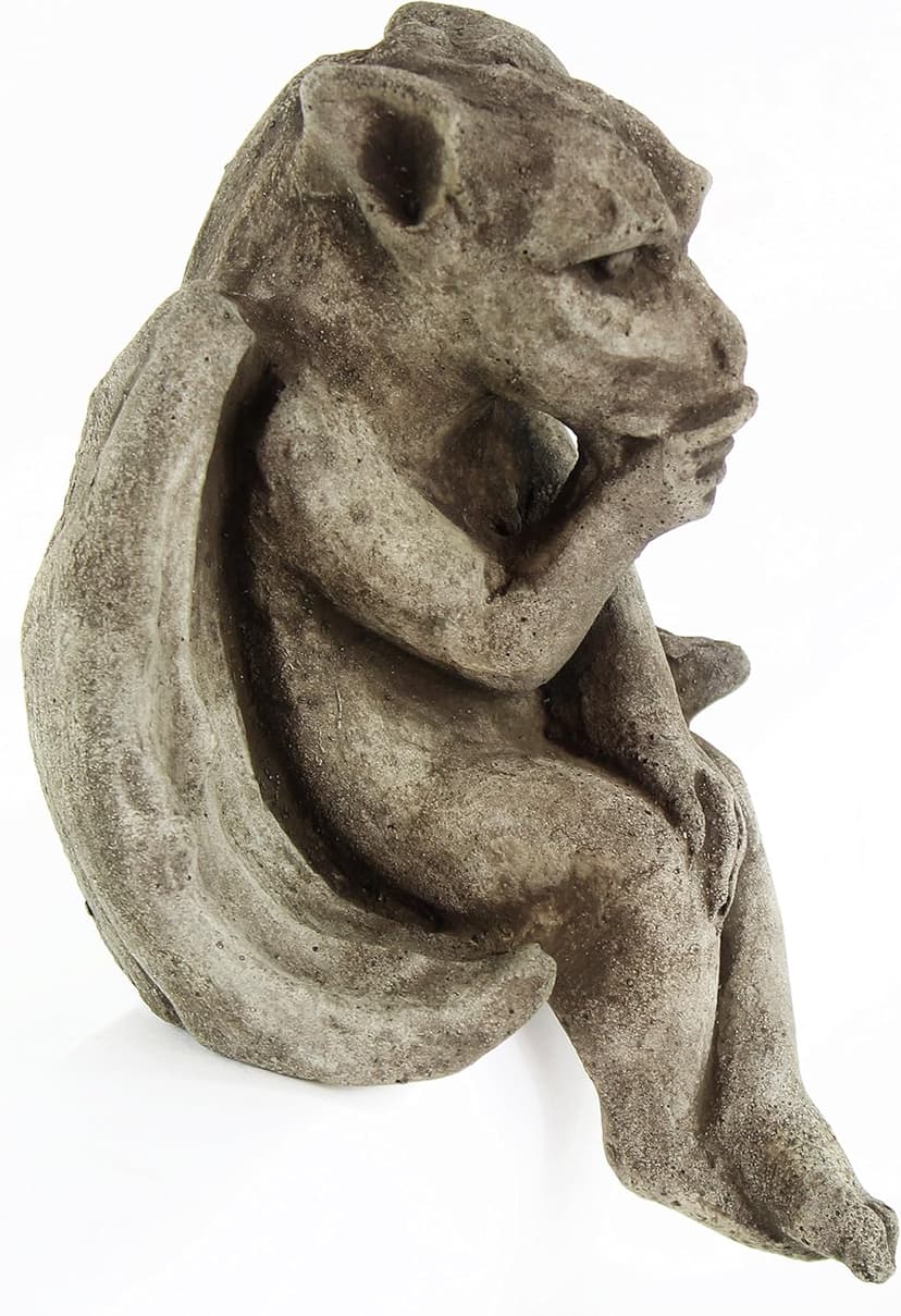 Sitting Gargoyle Concrete Home and Garden Statues Cement Igor French Sculpture European Cast Stone Figure All Weather Statuary Garden Statue Art