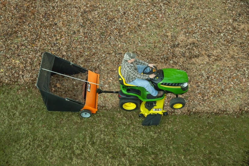 Agri-Fab 45-0492 44" Tow-Behind Lawn Sweeper, 25 cu. ft Hopper Bag Capacity; Leaf & Grass Catcher, with Adjustable Brush Height and Dump From Seat Handle