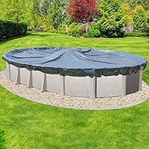 Doheny’s Commercial-Grade Winter Pool Covers for Above Ground Pools | Featuring Doheny’s Exclusive Tear Resistant Weave | The Best Winter Covers for Le$$! (12' x 24' Oval, Economy - 4 Yr.)