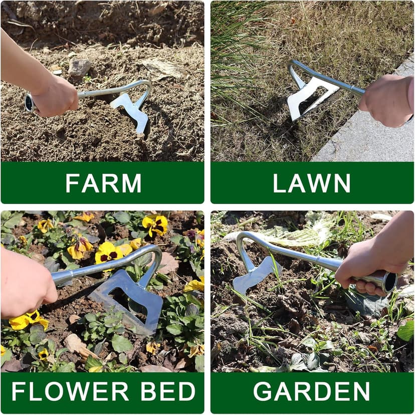 Garden Hoe, Weeding Tool, Full Stainless Steel Hollow Hoe, Heavy Duty,Sharp Hardened Hand Hoe for Gardening, Backyard Weeding, Loosening, Farm Planting