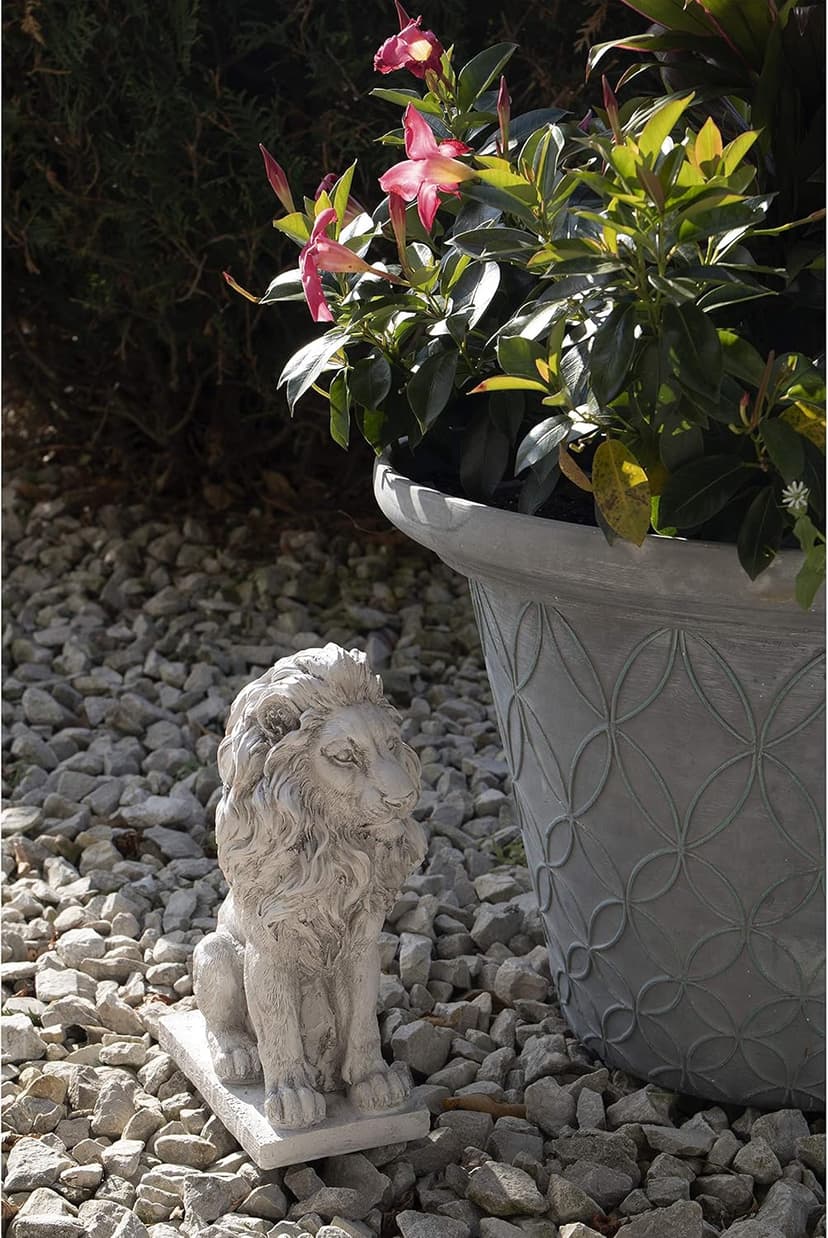 Lion Resin Garden Statue | Outdoor Indoor Figurine Gift Decoration for Home Décor, Patio, Yard, and Garden