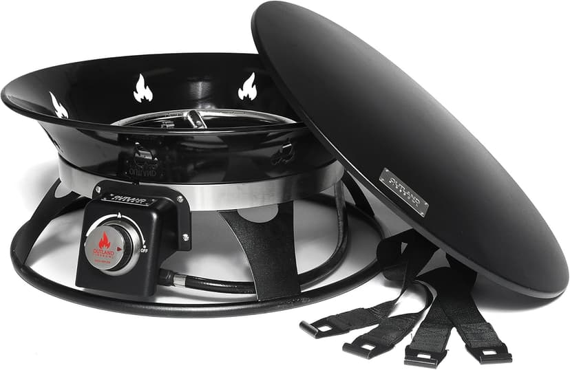 Outland Living Portable Propane Fire Pit, 21-inch, 58,000 BTU with Fire Pit Cover & Carry Kit, Smokeless Gas Firebowl | Perfect for Camping, Patio, Backyard, Tailgating, Deck, RV| Black 863 Cypress