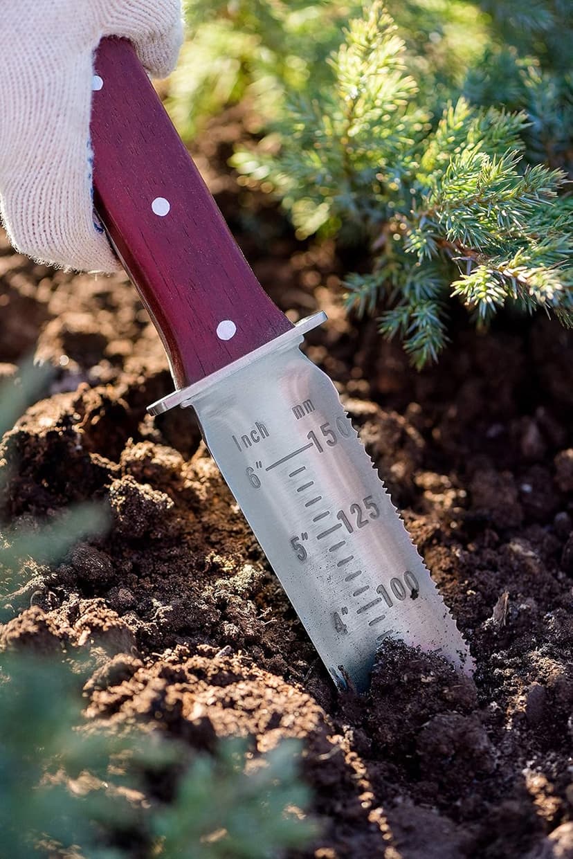 Hori Hori Knife - Landscaping, Digging, Weeding, Cutting, Planting Gardening Tool With Leather Sheath, Stainless Steel Blade and Sharpening Stone