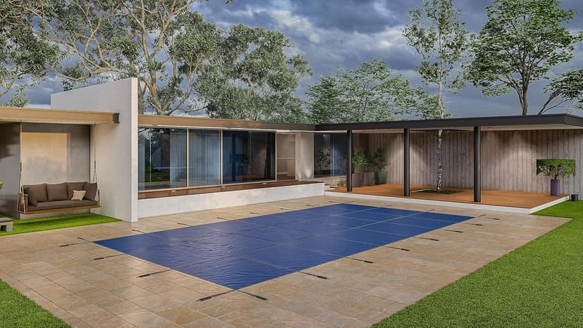 WaterWarden Inground Pool Safety Cover 25' x 45', Rectangle, 15-Year Warranty, UL Classified to ASTM F1346, Triple Stitched for MAX Strength, Abrasion Resistant, Hardware Included, Blue Mesh
