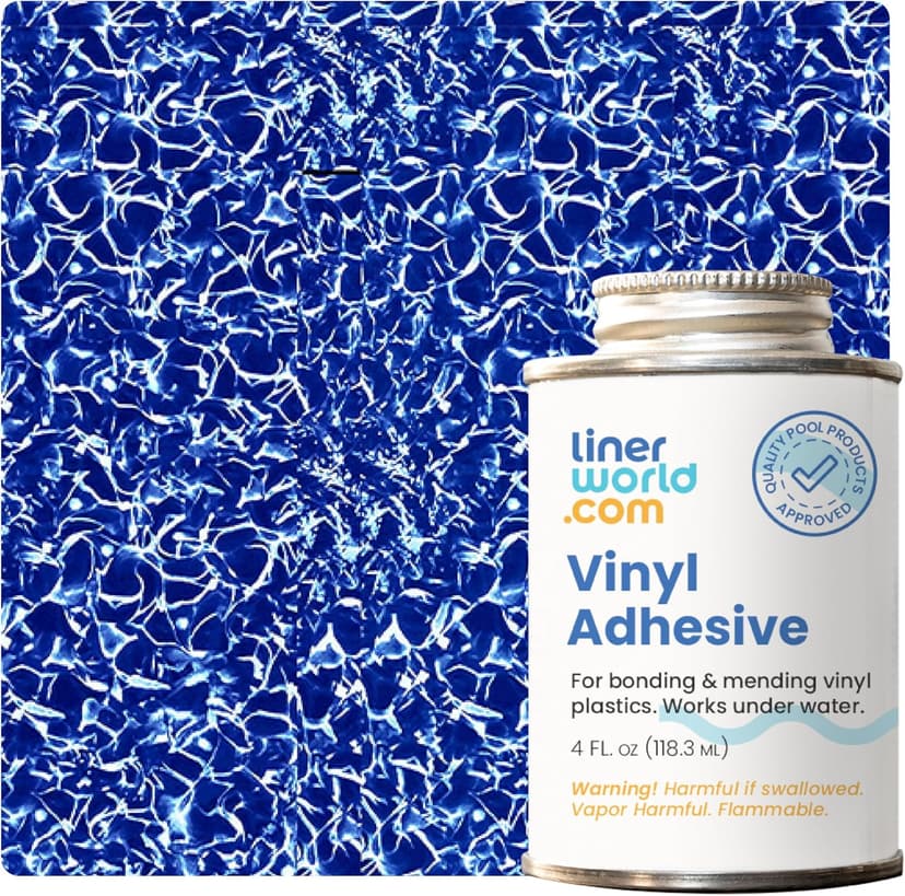 Swimming Pool Liner Patch Repair Kit with Extra Large 2'x2' Liner Sample Patch and 4oz Glue by LinerWorld