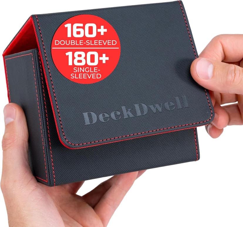 MTG Commander Card Box with Display – Fits 250+ Unsleeved Cards, TCG Storage Case with Dice Tray – Magic the Gathering Card Deck Organizer