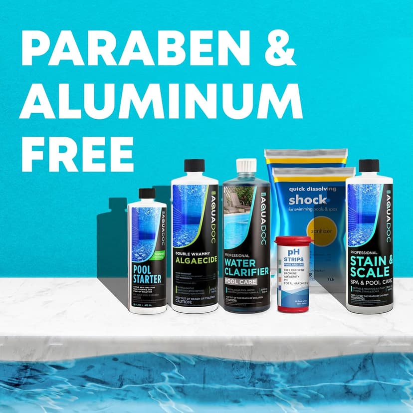 Pool Opening Kit - Pool Starter Kit for Inground Pool & Above Ground Pool Chemical Starter Kit to Open Your Pool - AquaDoc Pool Start Up Chemical Kit Designed for 15000 to 20000 Gallon Pool
