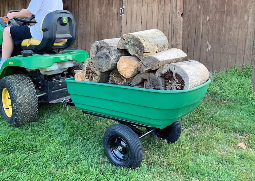 Tow Barrow Dumping Lawn and Garden Utility Trailer, 6.5 Cubic Foot