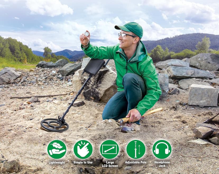 Bounty Hunter Time Ranger Metal Detector for Adults with LCD Display, Target ID, and Ground Balancing – Advanced Detection for Coins, Relics, Jewelry
