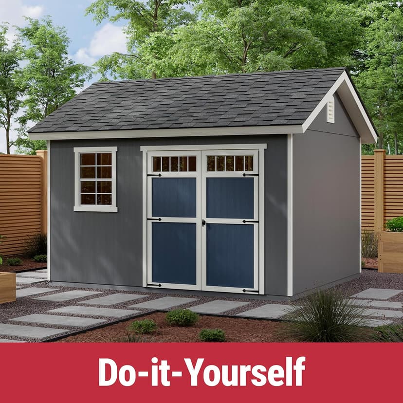 Handy Home Products Beachwood 10x12 Do-it-Yourself Wooden Storage Shed with Floor Kit- Does not Include Paint or Roofing Shingles