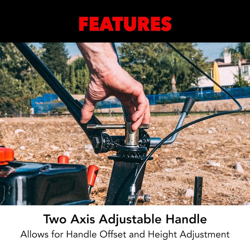 Pulsar 20-Inch Gasoline Powered Rear Tine Tiller with Variable Speed and Rotating Handle